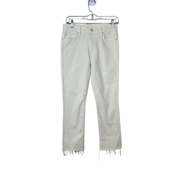 Mother The Rascal Crop Fray Jeans Cream Puffs - Picture 1 of 5